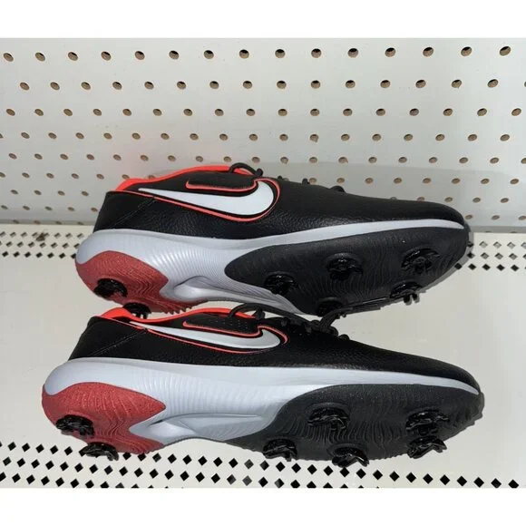 Nike Victory Pro 3 Mens Leather Golf Shoes Spikes Size 8.5 Black Red White